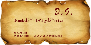 Demkó Ifigénia névjegykártya